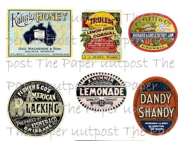 Labels Vintage #1  Vintage digital printable kit digital kit digi kit digikit old labels label antique labels lable lables the paper outpost