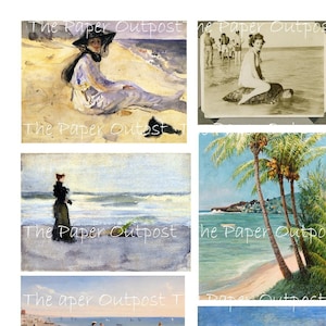 BEACHSIDE ESCAPE Vintage Digikit digitale kit digitale afdrukbare digitale digi kit surf zand oceaan ThePaperOutpost stranden de papieren buitenpost