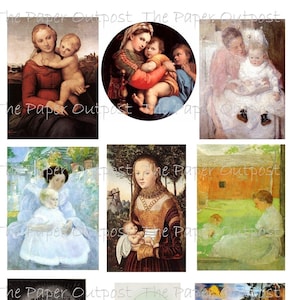 MOTHERS LOVE Digikit Digitale afdrukbare Printables Digikits Digi kit digikit Moederdag moeder Madonna Mary Paper Outpost Shop ThePaperOutpost