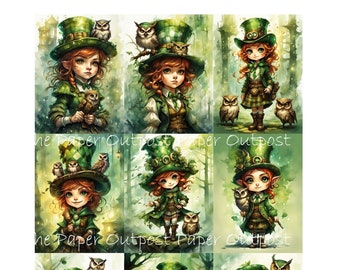 St. Patricks Day Leprechaun Digikit St Pattys Day digital printable digital St Patricks Day green  ThePaperOutpost paper outpost shop pam