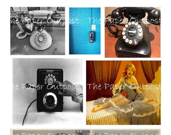 Vintage Telephone Images: Printable Digikit (Digital Download)