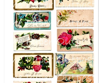 Victorian Calling Cards Digital Printable Kit   50 Cards  For Junk Journals Embellishments from the 1800&#39;s Vintage