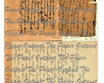 Vintage Handwritten Letter Ephemera: Junk Journal Images (Digital Kit)
