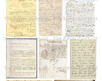 HANDWRITTEN SCRIPT Printable Digital Download Printable Image, Digikit water written writings paper outpost shop Paper Outpost PaperOutpost