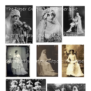 Vintage Bridal Images: Antique Bride Ephemera (Digital Kit)