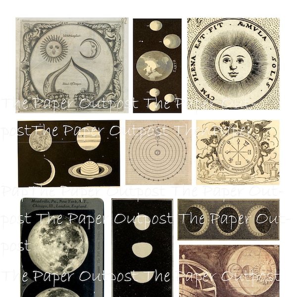 Celestial Vintage Digikit digital kit digital printable digital digi kit sun moon stars ThePaperOutpost planets astrology the paper outpost