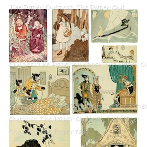 Ilustracje dla dzieci Vintage Antique Collage Paper cyfrowy zestaw do druku cyfrowego digi kit digikit ThePaperOutpost the paper outpost