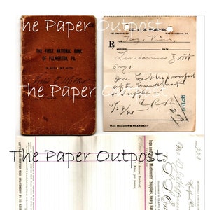 Kit digitale Vintage Ephemera #10 Stampa digitale Vecchie carte Digiprint Junk Journal digikit Lettere scritte a mano Ricevute digi The Paper Outpost