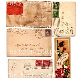 Kit digitale Vintage Ephemera #7 Stampe digitali Vecchie carte Stampe digitali Junk Journal Digikit Lettere scritte a mano Ricevute The Paper Outpost