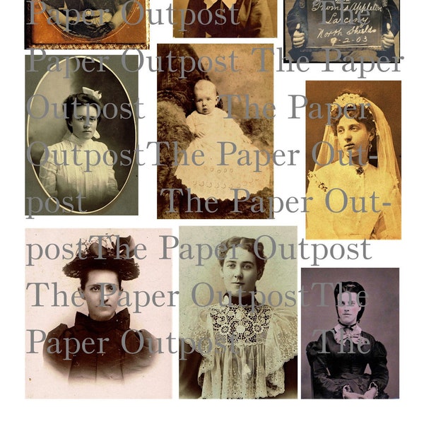 Viktorianische Menschen Digital Printable Kit digitale Ausdrucke digikit digi kit alte modische Menschen digitals Schrank Karte Bilder
