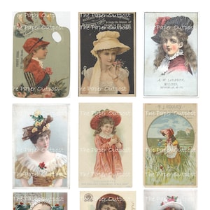 Victorian Hats Vintage Digikit digital kit digital printable digital digi kit vintage hat ThePaperOutpost hat Antique Hats the paper outpost