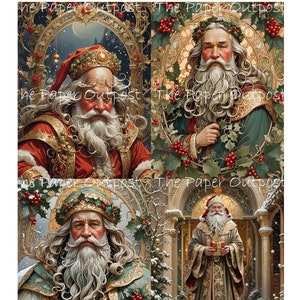 NOL VINTAGE PÈRE NOL 2024 Digikit numérique imprimable numérique Père Noël Noël Noël illustration ThePaperOutpost boutique papier