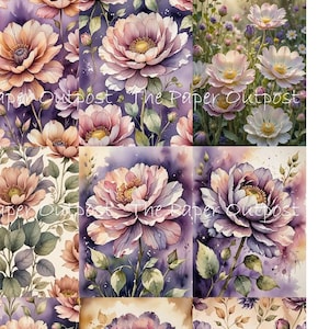 FLOR PASTEL Digikit digital imprimible flores pastel digitales, imagen botánica, imágenes florales, ThePaperOutpost paper outpost shop pam