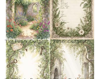 Imágenes imprimibles del kit digital Susurros de la Toscana: Ambientes ligeros, románticos y con encanto del viejo mundo. Paisaje italiano, prados. Descarga digital. Paper Outpost.