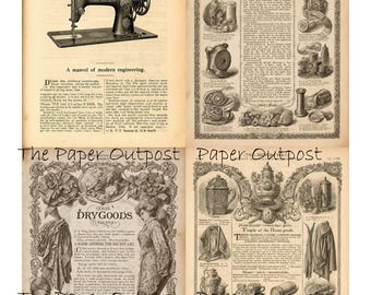 Dry Goods Catalogue 1800s Digikit Printable Images antique catalogue images, vintage correspondence  digital download Paper Outpost