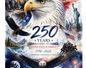 Independence Day Digikit Printable Images July 4th, USA, 250 Years Celebration, holiday, digital download Paper Outpost