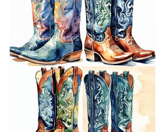 Cowboy Country Digikit, Printable Cowboy Hats, Cowboy Boots, Cowboy Life Images (Digital Download)