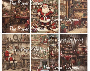 SANTA'S WORKSHOP Digikit digi kit digital printable digital santa santa claus, santas workshop, christmas ThePaperOutpost paper outpost shop