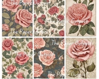 ROSY POSY Digikit digi kit digital printable digital rose, roses, rosy posys, flower, botanical  ThePaperOutpost paper outpost shop