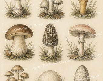 The Mushroom Collectors Cabinet Vintage Botanical Junk Journal Printables DigiKit The Paper Outpost