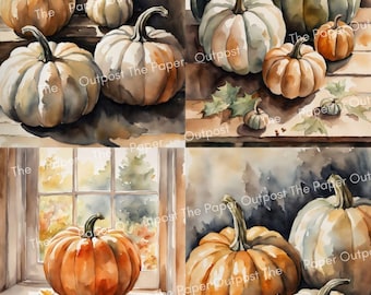 Autumn Pumpkins Junk Journal Kit, Fall Pumpkin Printable Ephemera, Rustic Harvest Digital Papers, Cozy Autumn Journal Pages, Paper Outpost