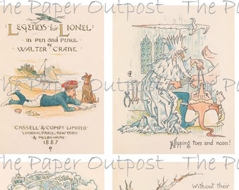 WALTER CRANE 1887 Printable Digital Download Printable Image, Digikit story illustrations  paper outpost shop Paper Outpost PaperOutpost