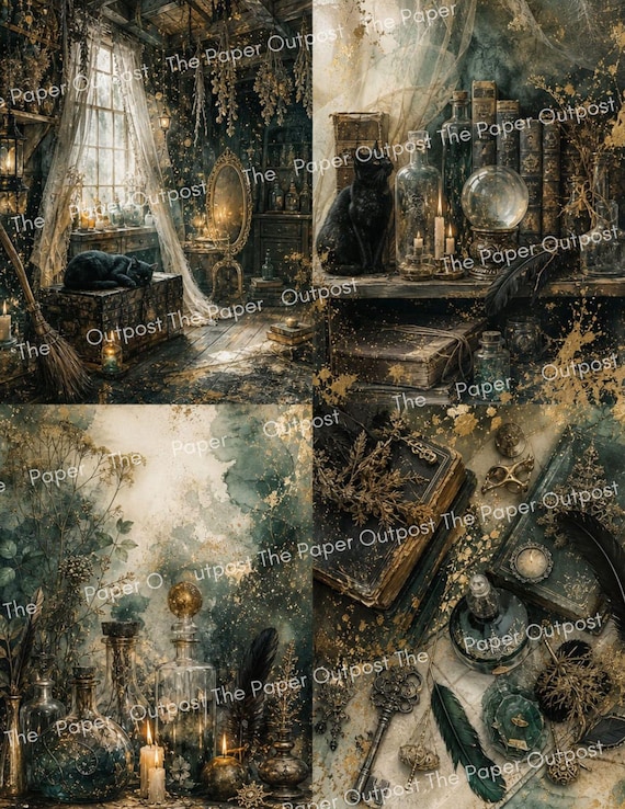 Spooky Attic Download | Antique Halloween Images | Creepy Junk Journal | Printable Signature Pages Pam at the Paper Outpost