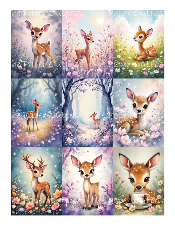 BABY DEER FAWN cute Digikit digi kit digital printable digital adorable baby deer fawn woodland  ThePaperOutpost paper outpost shop pam