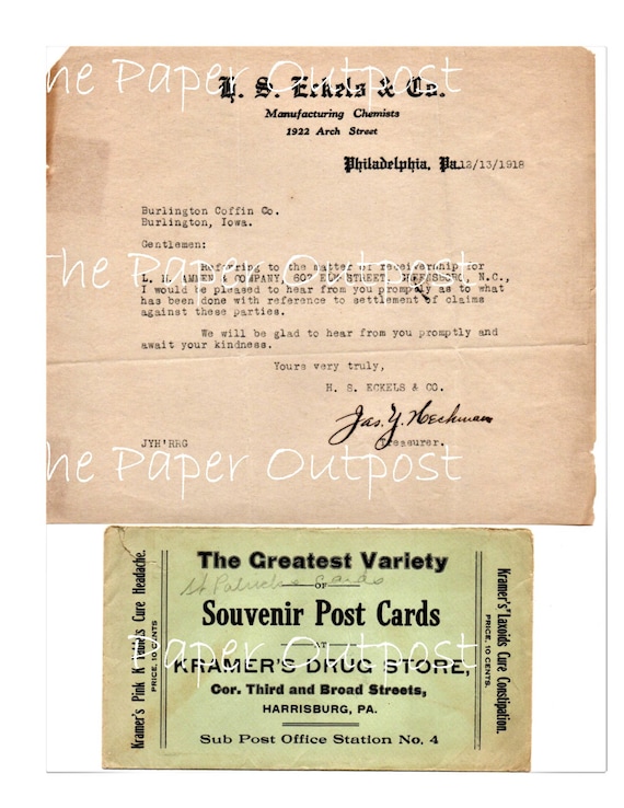 Vintage Ephemera #6 Digital Kit Digital Prints Old Papers Digikits Junk Journal Supplies Handwritten Letters Receipts The Paper Outpost