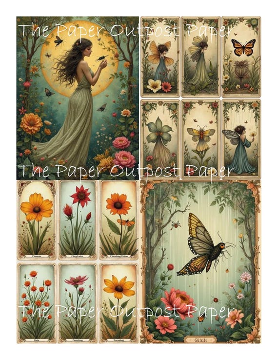 MAGICAL FLOWERS Digikit digital printable digital beautiful flowers, botanical image, floral images, ThePaperOutpost paper outpost shop pam