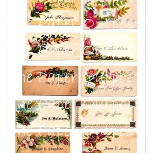 Victorian Calling Cards Digital Printable Kit 50 Cards for Junk ...
