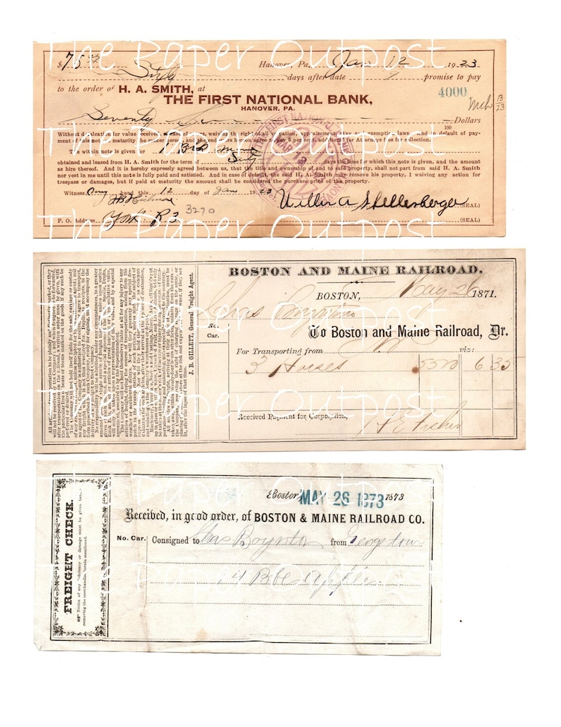 Checks Vintage Digital Printable Kit Old Checks Digital Kit Etsy