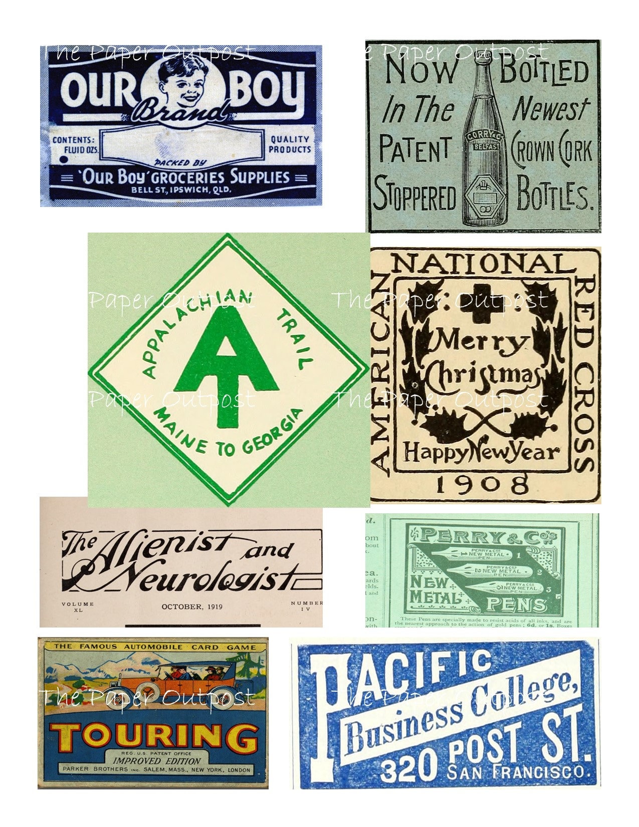 Vintage Signage Ephemera: Nostalgic Printable Images (digital Download ...