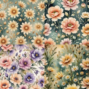 FLEURS DE PRINTEMPS Digikit fleur de printemps numérique imprimable numérique, plantes médicinales, floral, bouquet, boutique de l'avant-poste papier ThePaperOutpost pam