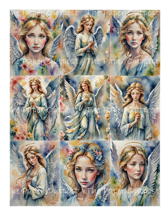 LOVING ANGEL Digikit Printable Image angel, angels, angelic, lovely angels, pretty angel, girl angel, ThePaperOutpost paper outpost shop pam