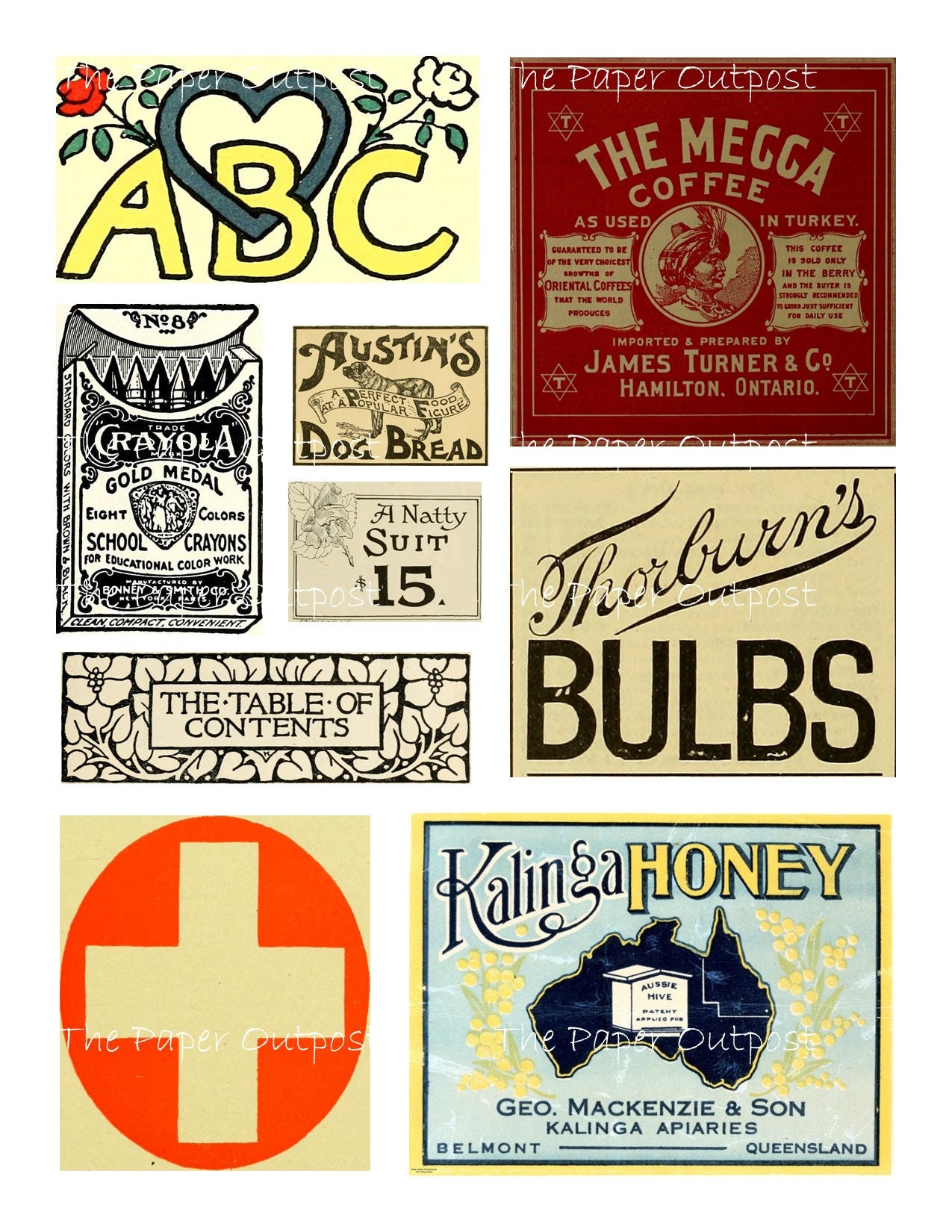Vintage Signage Ephemera: Nostalgic Printable Images (digital