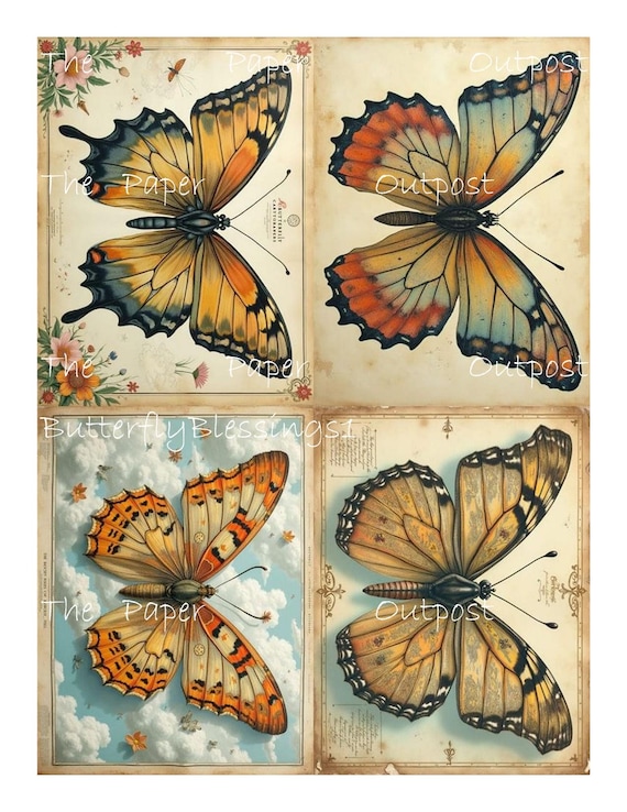 BUTTERFLY BLESSINGS Digikit digital printable digital beautiful butterflies, pretty butterfly, wings, ThePaperOutpost paper outpost shop pam