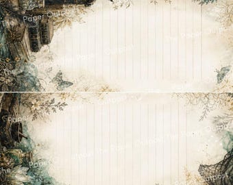 Spooky Attic Stationery Printable Set | Gothic Mysterious Writing Papers | Halloween, scary, Junk Journal Pages |Pam at the Paper Outpost