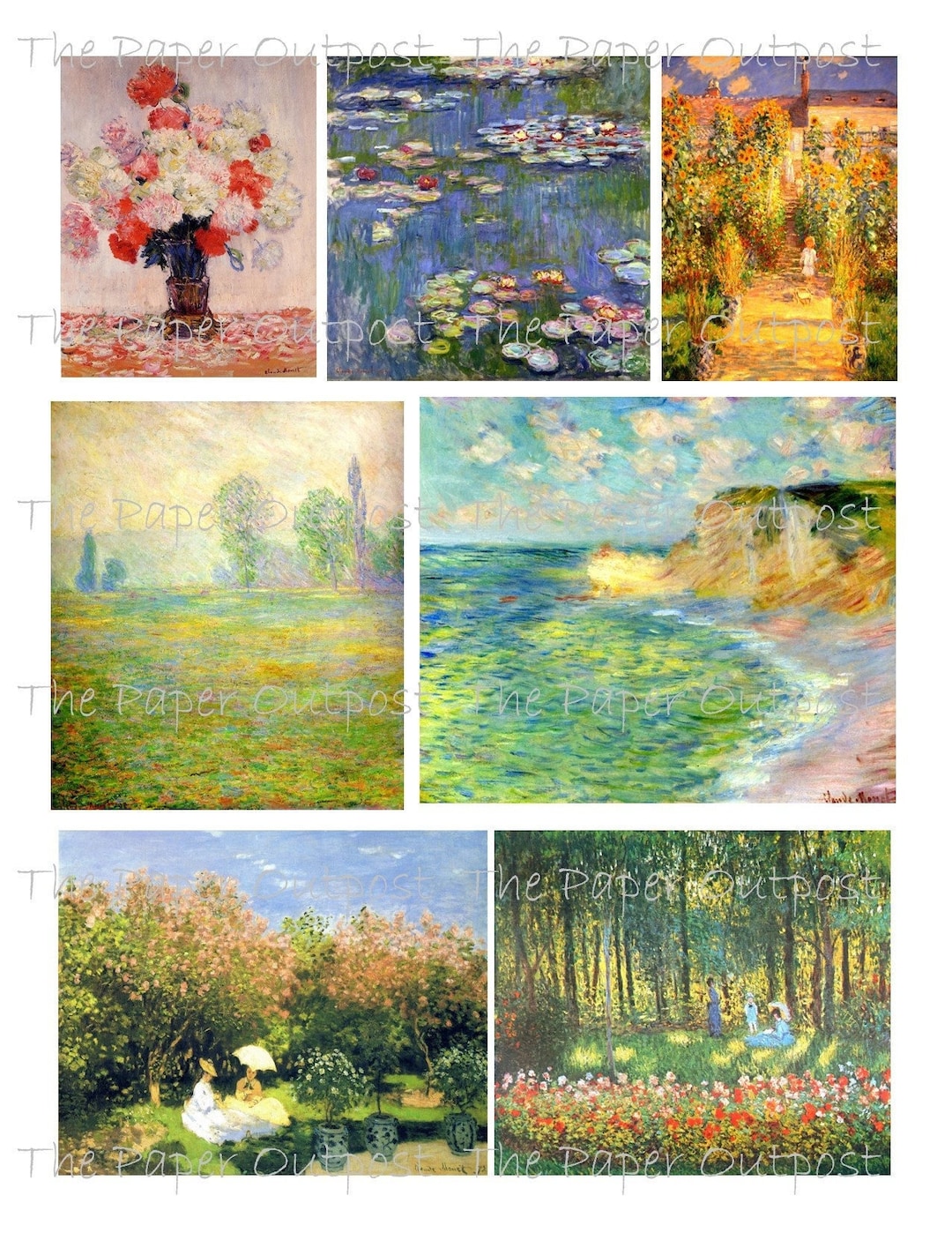 MONET'S PAINTINGS Digikit Digital Printable Printables Digikits Digi ...