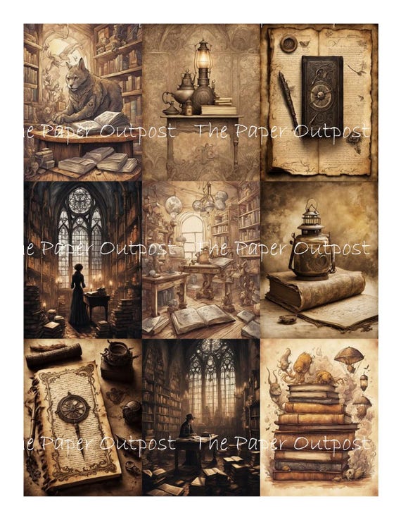 OLD BOOKS Digikit digital printable old book, journal, antique book, antique journal, historical book ThePaperOutpost paper outpost shop pam