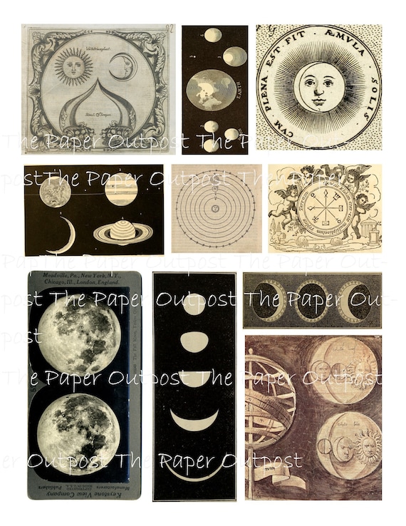 Celestial Vintage Digikit digital kit digital printable digital digi kit sun moon stars ThePaperOutpost planets astrology the paper outpost