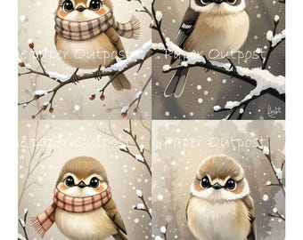 Winter Songbird Digikit | Whimsical Bird Printable (Digital Download)
