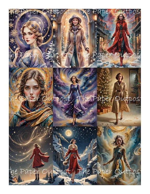 MAGICAL CHRISTMAS 2024 Digikit digital printable digital magical christmas sketch illustration ThePaperOutpost paper outpost shop pam