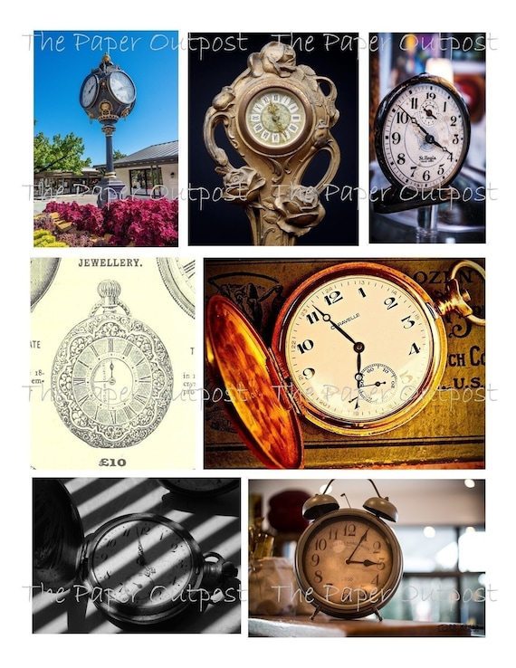 TIMEPIECES Printable Digital Download Printable Image, clock  watches clocks watch chronograph paper outpost shop Paper Outpost PaperOutpost