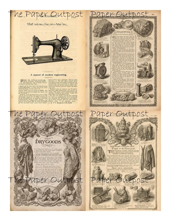 Dry Goods Catalogue 1800s Digikit Printable Images antique catalogue images, vintage correspondence  digital download Paper Outpost