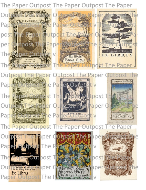 Ex Libris Bookplates - Watercolor Winter - set of 10