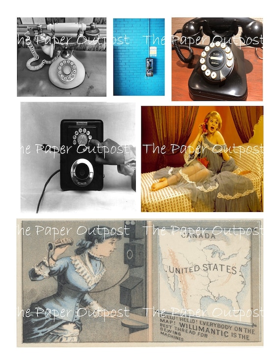 TELEPHONE VINTAGE Printable Digital Download Printable telephone phone operator images vintage digikit paper outpost shop  PaperOutpost