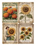 Vintage Seed Packet Labels Digikit Printable Images Whimsical elf, flower sprite, fantasy art digital download The Paper Outpost