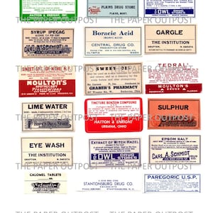 Vintage Apothecary Label Digital Kit: Printable Ephemera (Digital Download)