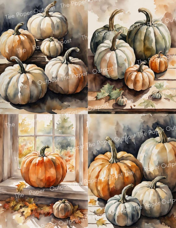 Autumn Pumpkins Junk Journal Kit, Fall Pumpkin Printable Ephemera, Rustic Harvest Digital Papers, Cozy Autumn Journal Pages, Paper Outpost